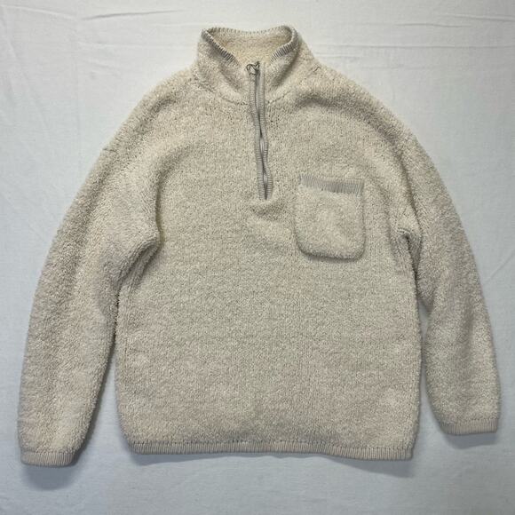 Love Tree Teddy Fleece Pullover Sweatshirt Cream Mock Neck Half-Zip Sherpa Sz M - Picture 8 of 8